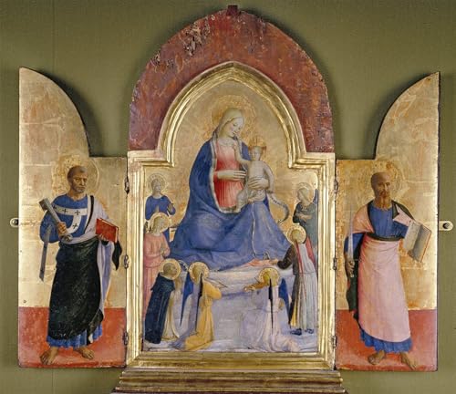 XcBAIHOUD Vintage Wandkunst Bilder Kunstdruck Wanddeko Die jungfrau und kind mit engeln und dominikanerheiligen st. peter und st. paul von fra angelico für Wanddekoration 60x90cm XcBAIHOUD Vintage Wandkunst Bilder Kunstdruck Wanddeko Die jungfrau und kind mit engeln und dominikanerheiligen st. peter und st. paul von fra angelico für Wanddekoration 60x90cm von XcBAIHOUD