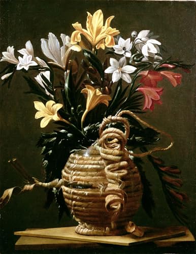 XcBAIHOUD Vintage Wandkunst Bilder Kunstdruck Wanddeko Stillleben mit Blumen in einer mit Stroh bedeckten Flasche von Guido Cagnacci Wanddekoration Landschaft für Wanddekoration 60x90cm XcBAIHOUD Vintage Wandkunst Bilder Kunstdruck Wanddeko Stillleben mit Blumen in einer mit Stroh bedeckten Flasche von Guido Cagnacci Wanddekoration Landschaft für Wanddekoration 60x90cm von XcBAIHOUD