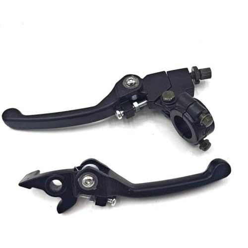 XcJyoPBec Klapperbremskupplungshebel -Hebel Set Schwarz Chrom Heckkompatibel mit Motorradgrube Dirt Bike ATV Quad Modelle 50cc 110cc 125cc 140cc 160cc 200cm Universal Fit(Clutch lever and bra) von XcJyoPBec