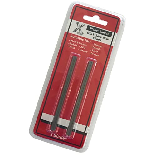 82mm HSS Reversible Hobelklingen Ersatz für Makita Bosch Hitachi Dewalt 2er Pack von Xcalibur Tooling von Xcalibur Tooling