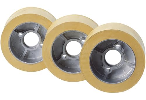 Heavy Duty Power Feed Rollers 120mm x 60mm Rollen Satz von 3 Polyurethan Rollen für Spindel Fräs oder Schleifmaschinen Power Feeds von Xcalibur Tooling