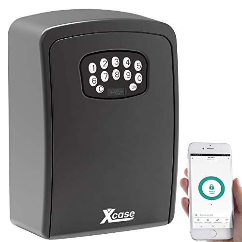 Xcase Schlüsselsafe: Mini-Schlüssel-Safe SAF-100.app mit Bluetooth und App, IP54 (Keysafe, Schlüsseltresore, Elektronischer Tür Schließzylinder) von Xcase