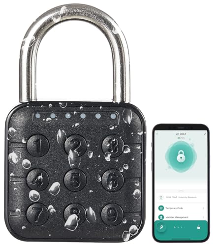 Xcase Schloss, Bluetooth: Smartes Metall-Vorhängeschloss mit Zahlencode & App, Bluetooth 5, IP67 (Vorhängeschloss Zahlenschloss, Vorhänge Schloss, Fahrradschloss) von Xcase