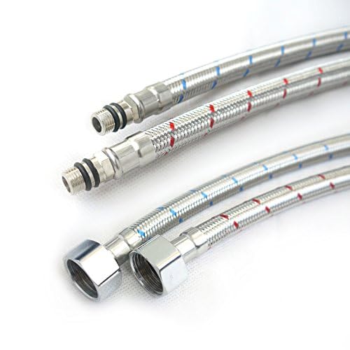 Xcel Home™ 2 Rohre (Paar) x 12 mm (M12) x 1/2 BSP (500 mm) | 5 Längen | flexible Wasserhahn-Anschlüsse | Ersatz-Küchenspüle & Waschbecken, Monoblock-Mischer/Boiler, flexible Rohre von Xcel Home