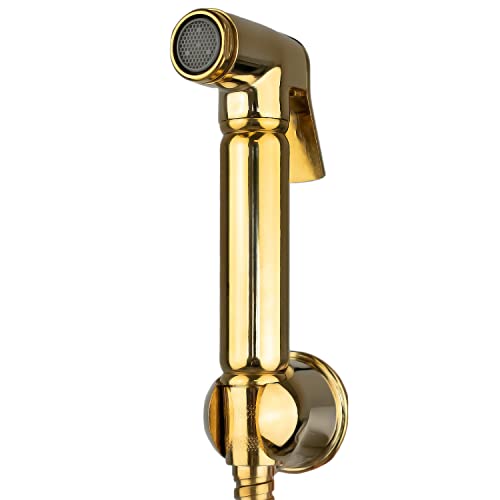 Xcel Home™ Handbrause-Set | Gold | Muslimische Shattaf Dusche für Toilette Badezimmer | Wandmontage Bidet für Hygiene, Haustierwäsche | 1,5 m Brauseschlauch und Halter im Lieferumfang enthalten von Xcel Home