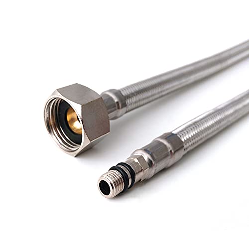 Xcel Home 2x M8 X 1/2 BSP Flexschlauch Verlängerung (600mm) | Paar Küchen/basin Monobloc Mixer Flexi Pipe Tails | Edelstahl Geflochtene Wasserleitung Flexibel | Rost, Korrosion Und Bleifrei von Xcel Home