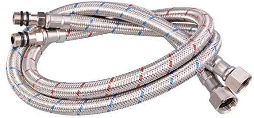 Xcel Home 2x M10 (10mm) x 1/2 BSP (500mm) Flexible Wasserhahnanschlüsse | Ersatz-Flexi-Rohrstutzen für Kessel, Spülen und Becken | Bleifreie flexible Schläuche aus geflochtenem Edelstahl von Xcel Home