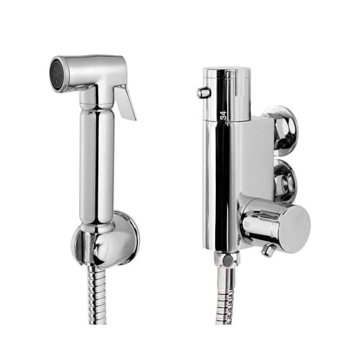 Xcel Home Thermostatische Bidet-Dusche aus Messing, mit wasserdichter und rostfreier Funktion, Wandmontage, Duschbrause für Toilette und Badezimmer, muslimische Dusche mit Sprühschlauch, Chromfarbe Xcel Home Thermostatische Bidet-Dusche aus Messing, mit wasserdichter und rostfreier Funktion, Wandmontage, Duschbrause für Toilette und Badezimmer, muslimische Dusche mit Sprühschlauch, Chromfarbe von Xcel Home