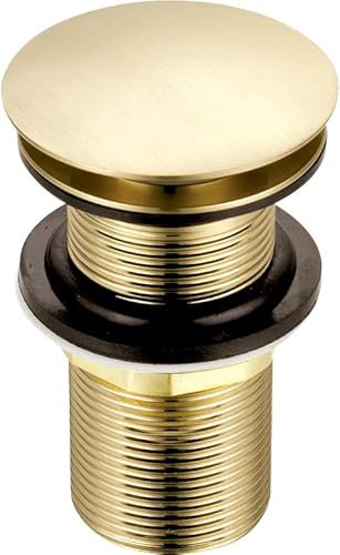 Xcel Home gebürstetem Gold ungeschlitzt Becken Spüle Pop Up Drain Sieb, Ersatz Kuppel-förmigen Messing Becken Spüle Stecker, Küche Spüle Stopper, Standard G 1 1/4" BSP-Anschluss | 1-Pc von Xcel Home