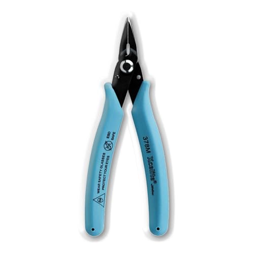 Weller Xcelite 378MVN Spitzzange mit gezahnten Backen, leichtes blaues Griffstück mit dünnem Profil 139,7 mm (5 1/2") von Xcelite