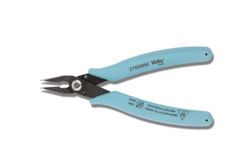 Weller Xcelite 378SMMVN Spitzzange mit glatten Backen, blauer Griff, dünnes Profil 139,7 mm (5 1/2") von Xcelite