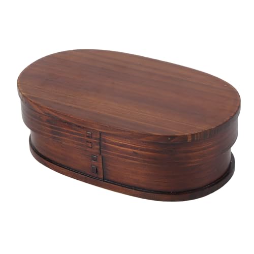 Xcello Vintage Naturholz-Lunchbehälter, Box aus Holz, Bento-Boxen Für Picknick Und Arbeitsessen.(18 * 12 * 5.5cm/ 3-Holzfarbe) von Xcello