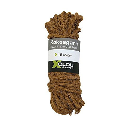 Xclou 360154 Kokosgarn, Seil aus Natur-Kokosfasern in braun, Umweltfreundliches und Nachhaltiges Bindegarn, robustes Kokos-Seil, 7x7,5x27 cm von Xclou