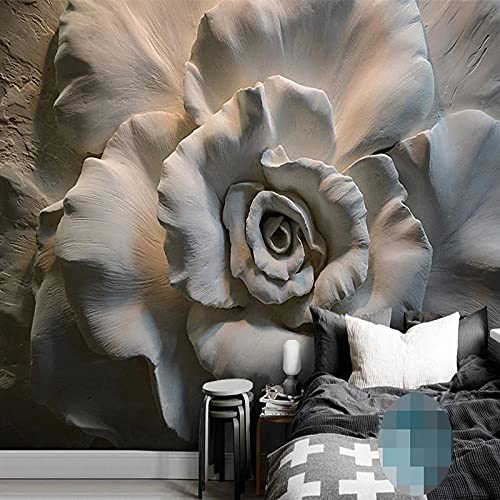Benutzerdefinierte Wandbild Wandmalerei 3D Relief Rose Blume Selbstklebende Tapete Für Wohnzimmer Sofa Tv Hintergrund Wand Wohnkultur,250(W)*175(H)Cm von Xcstdjx