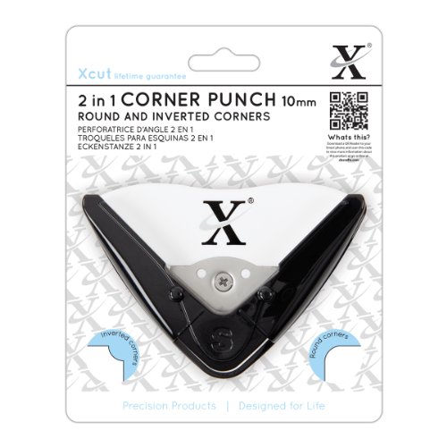 Cut X Locher, Eckregal, 2-in - 1, abgerundete Ecken und Inverted, schwarz/weiß, 10mm Radius Cut X Locher, Eckregal, 2-in - 1, abgerundete Ecken und Inverted, schwarz/weiß, 10mm Radius von Xcut