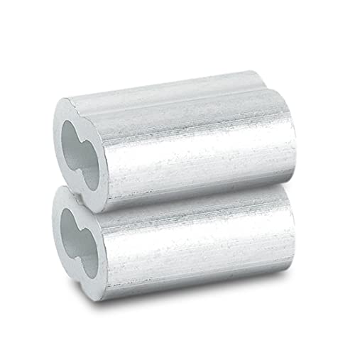 50 Stück Aluminiumhülsen, Kabel-Doppelhülsen, Aluminium-Crimpring-Set für Drahtseil, 2,5 mm von Xcyroiiy