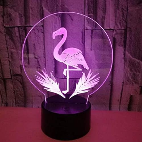Xdorra Flamingo 3D Nachtlichter, LED Lampe für ältere, 7 Farben Schreibtisch Stimmungslampen Geschenk für Mädchen, Geschenke für Vater, Mutter, Großvater, Großmutter von Xdorra