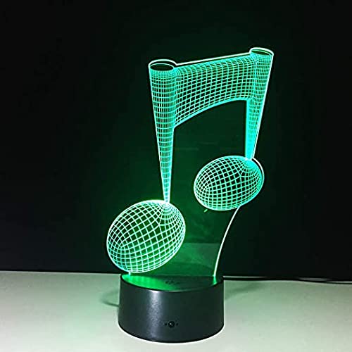 Musik Note Lampe, 7 Farben 3D Lampe Kreative Lichter Schlafzimmer Tisch Dekorative Lichter Notizen Balkendekoration, Geschenk für Musikliebhaber von Xdorra