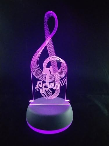 Musiknote Lampe 7 Farben LED Nachtlichter Schlafzimmer Büro Dekoration Lichter für männliche weibliche Musikfans von Xdorra