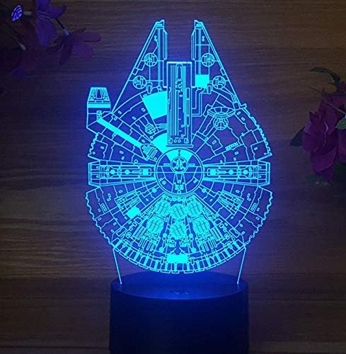 Xdorra Millennium Falke Planet Lampe Star-Wars Geschenk LED Nachtlicht 3D-Dekorative Geburtstagsgeschenk Schlafzimmer Dekor für Freunde Tochter von Xdorra