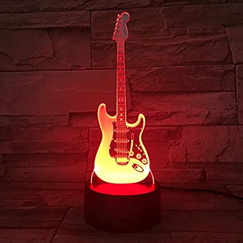 Xdorra Beth Gitarre Bass Lampe 7 Farben 3D Kreative LED Nachttischlampen Tischdekoration für Lehrer Jungen und Männer Mädchen Freundin Freund von Xdorra