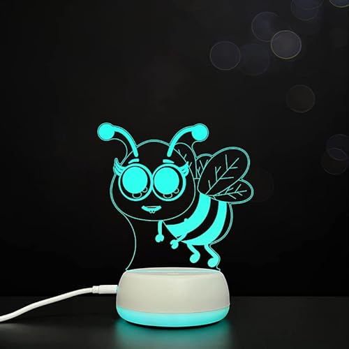 Xdorra Biene 3D LED Illusions lampe, hart arbeitende Biene Weihnachten Schlafzimmer Lampe Acryl Nachtlicht für Kinderzimmer Tischlampe Home Decor oder Geburtstagsgeschenke von Xdorra