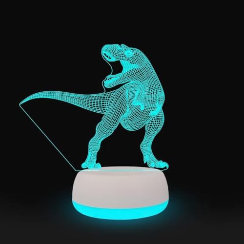 Xdorra Dinosaurier Rex Deko Lampe, 7 Farben 3D LED Tischlampen, Kinder Nachtlicht Weihnachten Geburtstagsgeschenke für Kinder Jungen Männer (Brontosaurus) von Xdorra