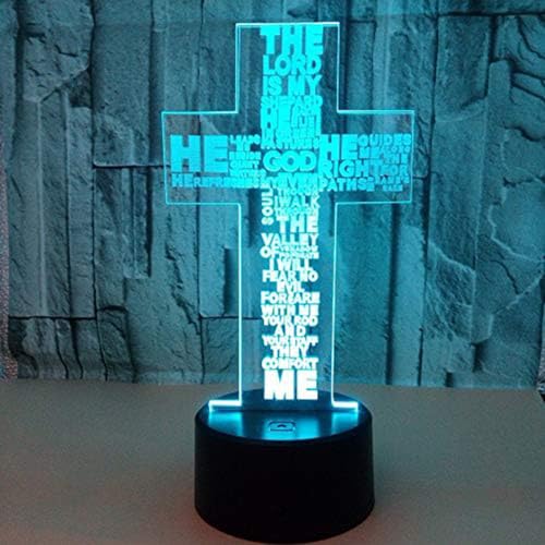 Xdorra großes Kreuz 3D LED Illusion Lampe, Weihnachten Schlafzimmer Lampe Acryl Nachtlicht für Kinderzimmer Tischlampe Home Decor oder Geburtstagsgeschenke von Xdorra