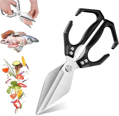 Seattleget Multifunctional Heavy-Duty Kitchen Shears – Stainless Multi-Functional Kitchen Scissors, Sharp and Useful, Save Time, A Good Helper Cooking The Kitchen (Black) von Xebular