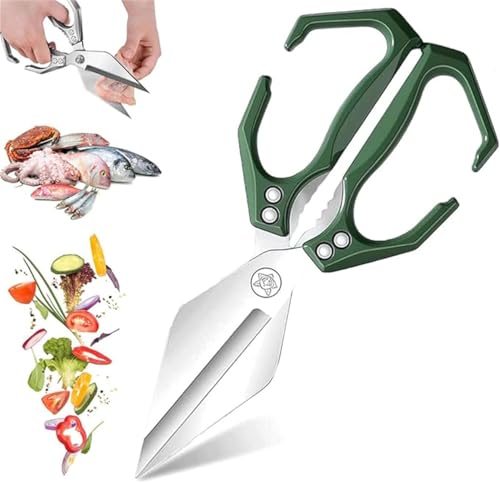 Seattleget Multifunctional Heavy-Duty Kitchen Shears – Stainless Multi-Functional Kitchen Scissors, Sharp and Useful, Save Time, A Good Helper Cooking The Kitchen (Green) von Xebular