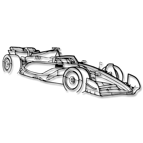 Xedatric F1 Race Metal Wall Art – Formel 1 Speed-Themed Silhouette Skulptur für Garage, Männerhöhle, Wohnzimmer – Einzigartiges Geschenk für Rennfans von Xedatric