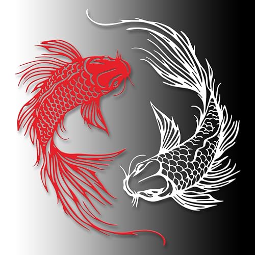 Xedatric Koi-Fische, Metall-Wandkunst, ergänzende japanische Wanddekoration mit verheißungsvollem Design, elegantes Koi-Fisch-Dekor für Zen-Räume von Xedatric