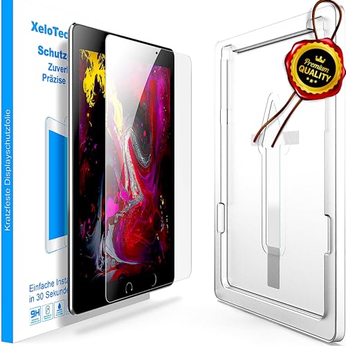 XeloTech Schutzglas für iPad Air 10.5 Zoll (2019) / iPad Pro 10.5 (2017) - Mit Schablone zur Positionierung - Hartglas Schutzfolie - 9H+ Härtegrad von XeloTech