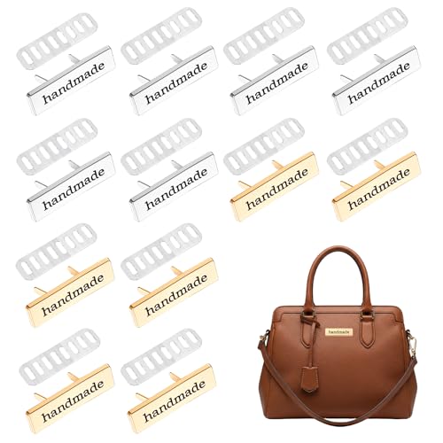 12 Stück handgefertigte Metall-Etiketten, rechteckige Legierungsanhänger mit Unterlegscheibe, gehäkelte, handgefertigte bedruckte Etiketten für Heimwerker, Handwerk, Geldbörsen, Nähartikel, Hüte 12 Stück handgefertigte Metall-Etiketten, rechteckige Legierungsanhänger mit Unterlegscheibe, gehäkelte, handgefertigte bedruckte Etiketten für Heimwerker, Handwerk, Geldbörsen, Nähartikel, Hüte von Xelsluthe