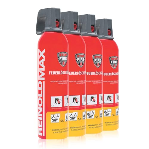 XENOTEC Premium Feuerlöschspray – 4er Set - 750ml – Stopfire – Autofeuerlöscher – REINOLDMAX – wiederverwendbar – geeignet für Fettbrände – 4 x 750g von Xenotec