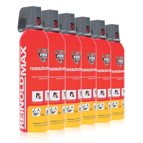 XENOTEC Premium Feuerlöschspray – 6er Set - 750ml – Stopfire – Autofeuerlöscher – REINOLDMAX – wiederverwendbar – geeignet für Fettbrände – 6 x 750g von Xenotec