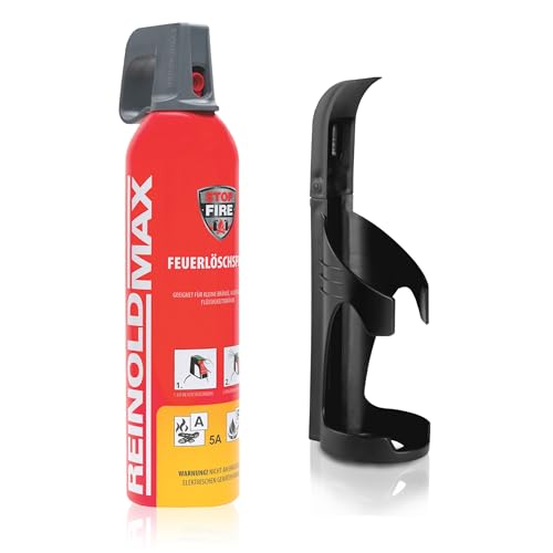 XENOTEC Premium Feuerlöschspray – 750ml – 1 Wandhalter - Stopfire – Autofeuerlöscher – REINOLDMAX – inklusive Wandhalterung schwarz – wiederverwendbar von Xenotec