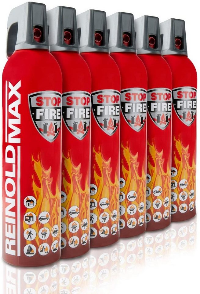 Xenotec Feuerlöschspray XENOTEC Premium Feuerlöschspray – 750ml – ohne Wandhalter - Stopfire – Autofeuerlöscher – REINOLDMAX – wiederverwendbar, Dauerdruck, Wasser, Löschschaum AFFF 1 %, N2, (6-St) Auto, Wohnung, Wohnmobil, Garten, Grill von Xenotec