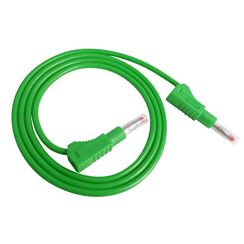 Xenterio 1m Labor Messleitung CATIII 600V/19A, mit 4mm Bananen-Sicherheitsstecker und Schiebehülse, Farbe grün von Xenterio