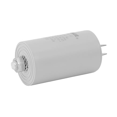 Xenterio Motorkondensator mit 6,3mm Flachstecker, Gewinde M8 und Mutter, 20µF, 450V~, 50-60Hz, 40x70mm von Xenterio