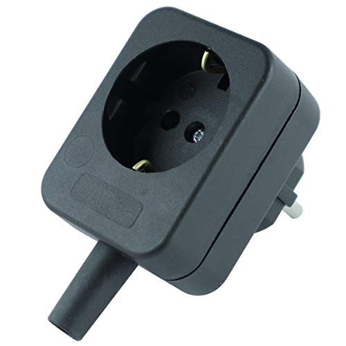 Xenterio Schutzkontakt-Zwischenstecker mit Kabelabzweig für zusätzlichen Verbraucher, 16A/230V~, Farbe schwarz von Xenterio