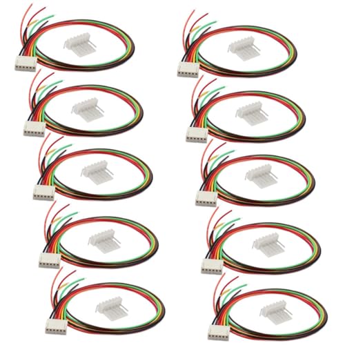 Xenterio Serie CV Platinen-Anschlussset mit abgewinkelten Stiftleisten, Raster 2,54mm, 6-polig, Buchse mit 300mm Kabel, 10 Paare von Xenterio