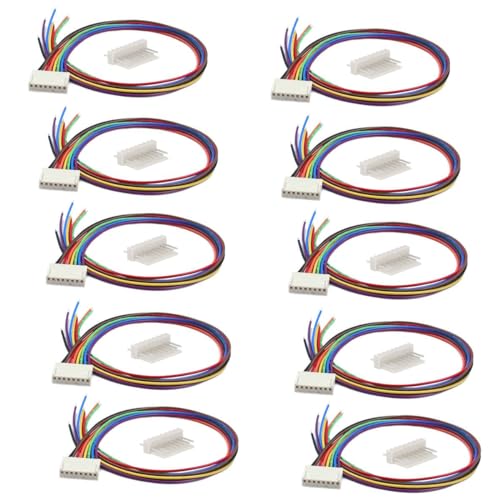 Xenterio Serie CV Platinen-Anschlussset mit geraden Stiftleisten, Raster 2,54mm, 8-polig, Buchse mit 300mm Kabel, 10 Paare von Xenterio