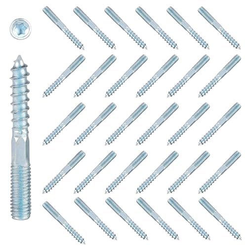 30 Stück Stockschrauben M8, M8 x60mm Torx Hängeschrauben, Stockschrauben Torx, Doppelendige Dübelschrauben, Gewindeschrauben Lag Holz und Maschinenschrauben für Holzgelenk Möbel Beine von Xerteam