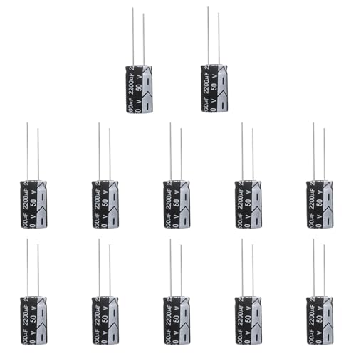 Xerteam 12 Stück Kondensatoren 50V 2200UF Elkos Kondensator, 2000µF 50Volt Aluminium Elektrolytkondensator für verschiedenen elektronischen Anwendungen eingesetzt Haushaltsgeräte und Schaltnetzteile von Xerteam