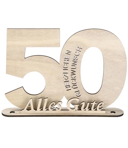 Xespis 2024 Holz-Schild Gästebuch, 50 Geldgeschenke Geburtstag, Holzschild Gästebuch mit Ständer, für Hochzeit Jubiläum Tischdeko, Geldgeschenke Geburtstag, Geschenke Schild 50 Jahre Hochzeitstag von Xespis