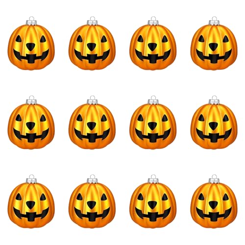 12 StüCk KüRbis Deko HäNgeornamente, Mini-Herbstdeko KüRbis-Kugeln FüR Baum, Fall Decor Herbst Dekoration Kleine KüRbiskugeln FüR Erntedank, Halloween, Weihnachten, PartyzubehöR (C) von Xevinas