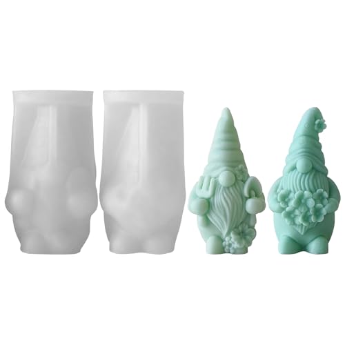 2stk Silikonform Weihnachten, 3D Silikonformen Gießformen Weihnachten Wichtel, DIY Gießform Weihnachten Gießformen Silikon Gießform Wichtel Gips Zum Gießen Für Weihnachtsdeko (2STK) von Xevinas