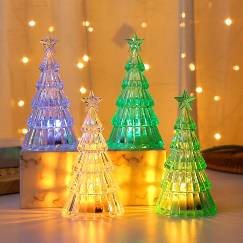 4 STK Led Weihnachtsbaum | Kleiner Weihnachtsbaum Mit Beleuchtung | Weihnachten Tischlampe | Multifunktionalen Led Weihnachtsbaum Deko Schlafzimmer Licht Tisch Weihnachtsbaum von Xevinas