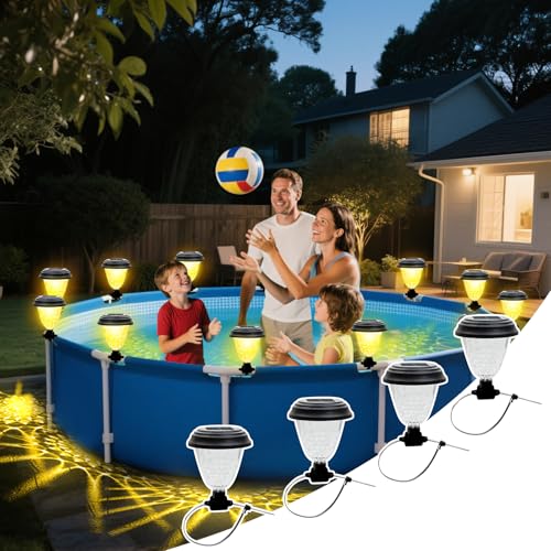 4 Stück Solar Poolbeleuchtung, Pool Zubehör Solar Led Außen RGB Farbwechsel, IP65 Wasserdicht Teichbeleuchtung Pool Licht, Pool Lichter Schwimmend,Pool Beleuchtung Für Gartenpool Dekoration (A) von Xevinas